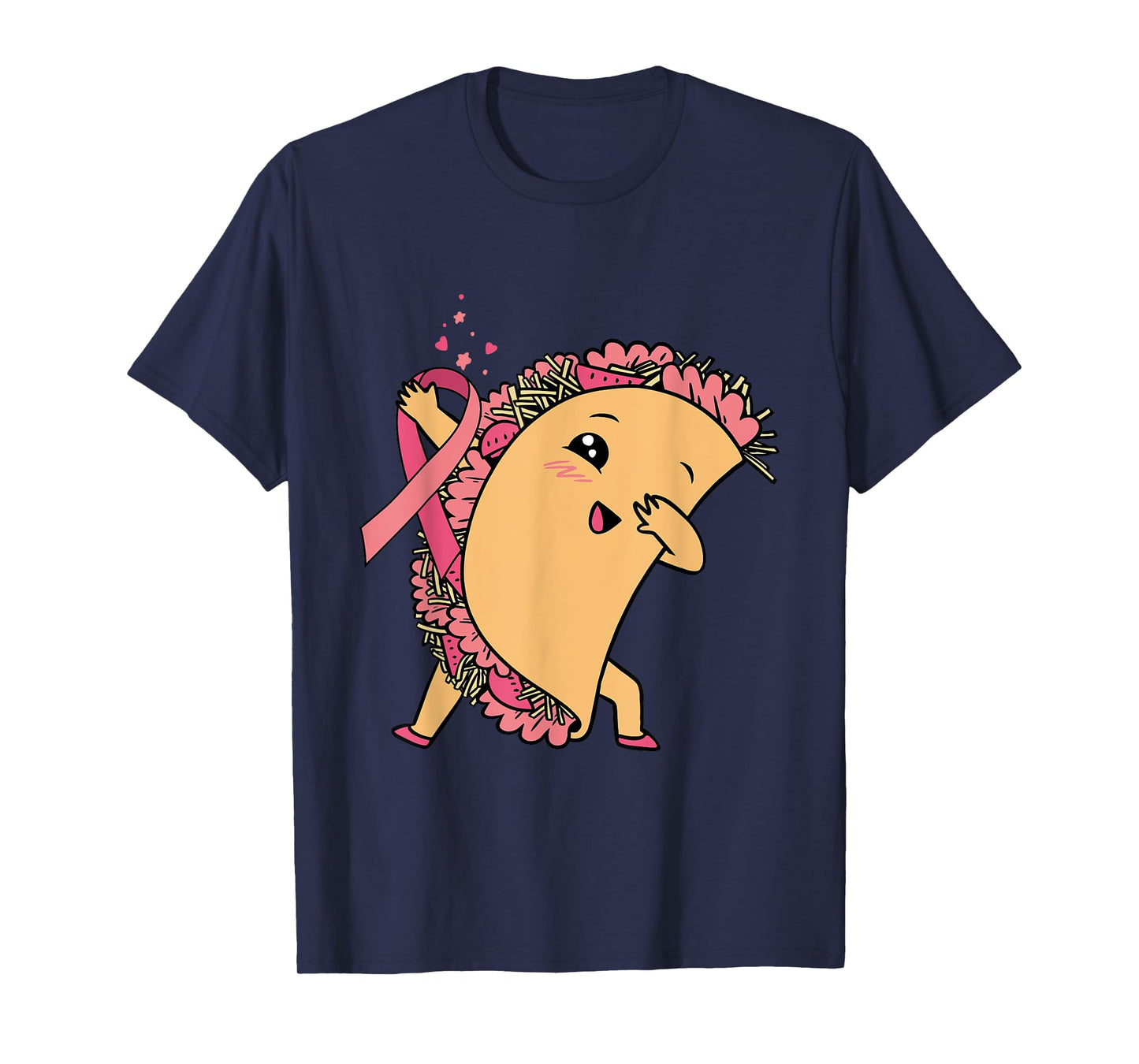 Dabbing Taco Pink Ribbon Breast Cancer Awareness Mexican T-Shirt