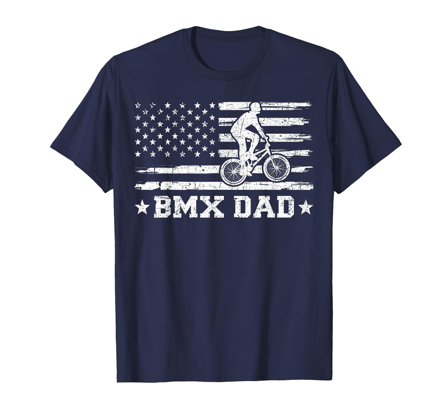 BMX Bike Rider American Flag BMX Dad Father's Day Men T-Shirt