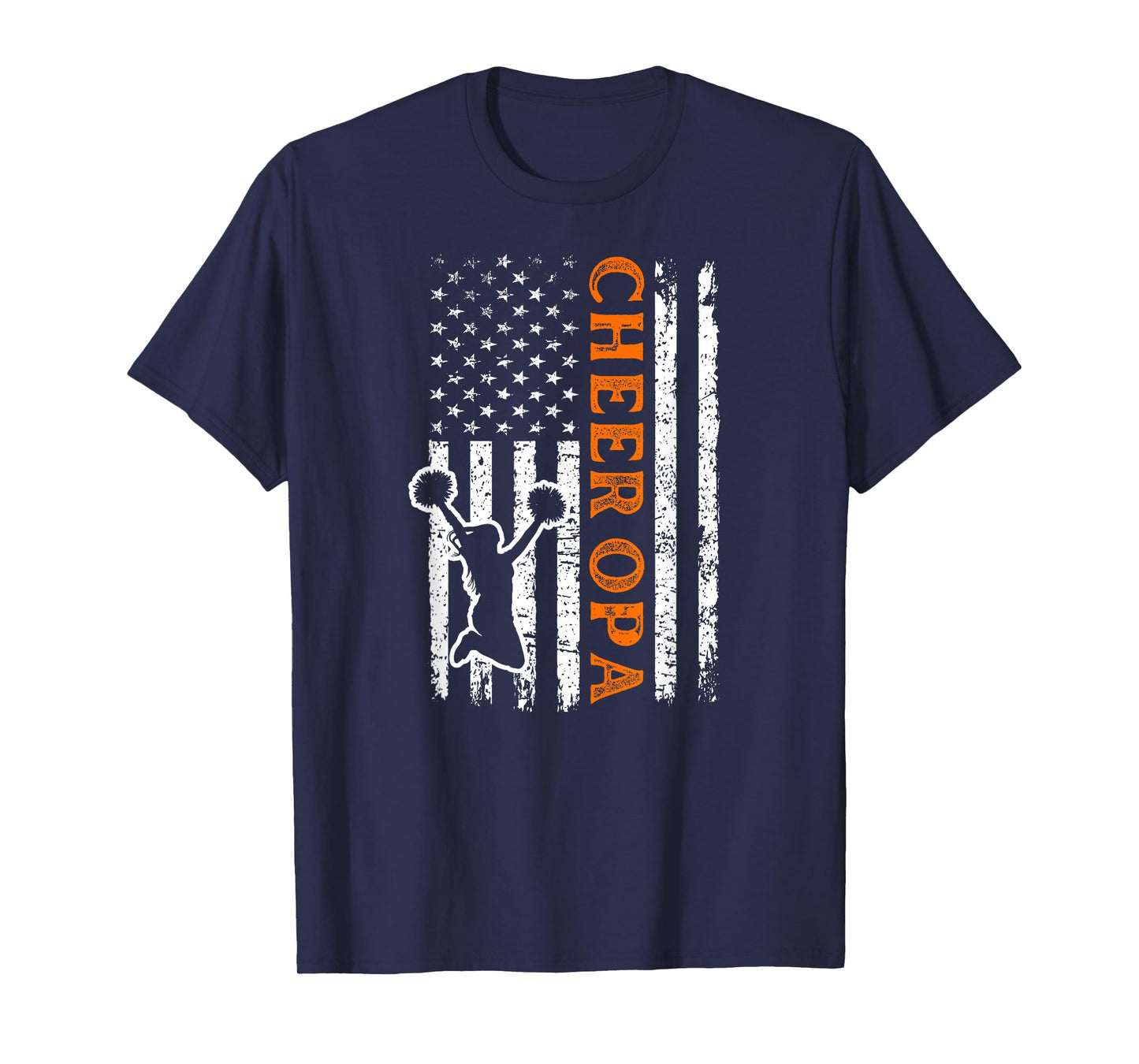 Cheer Opa Flag Orange Grandpa Cheerleading T-Shirt