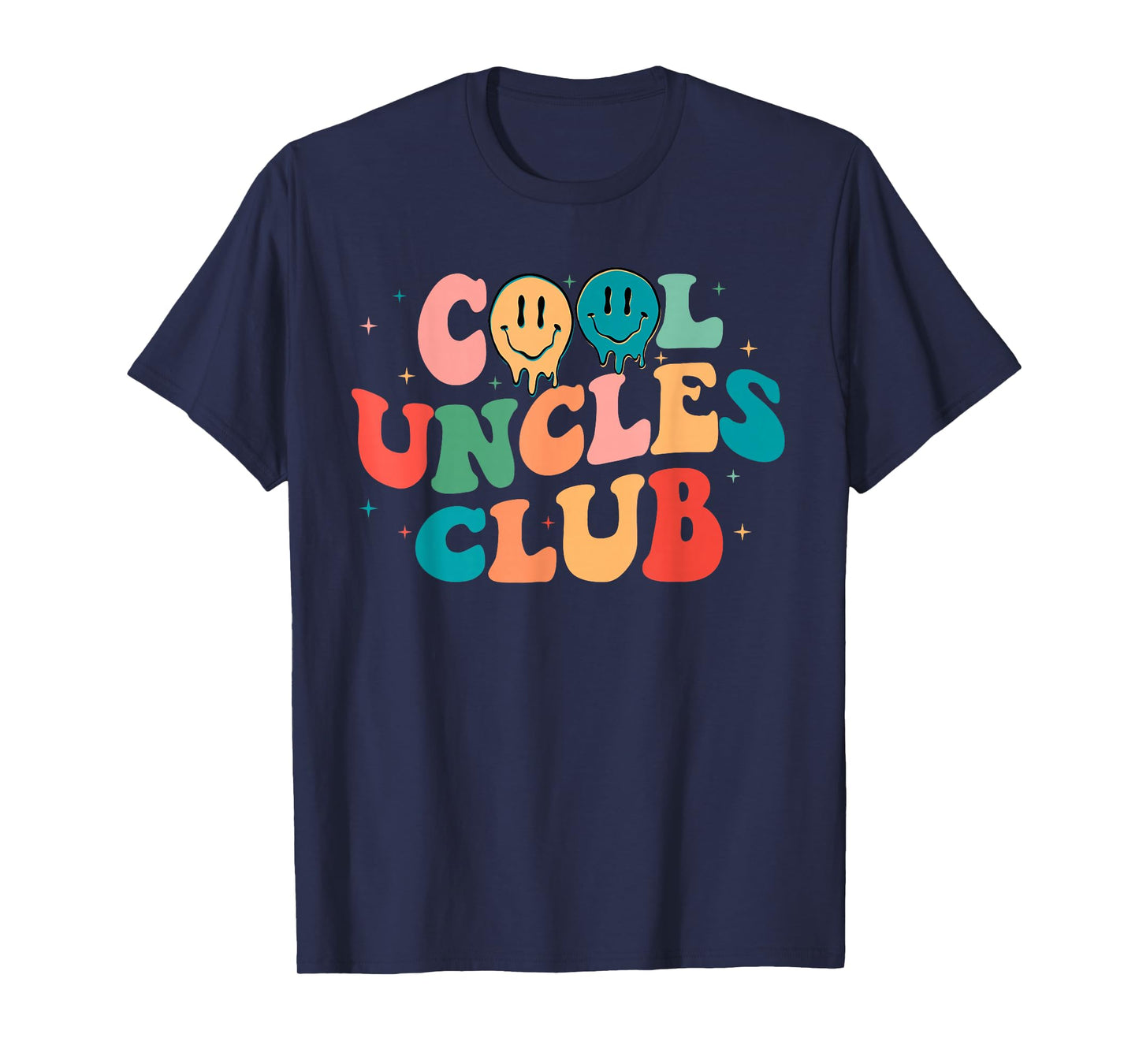 Retro Groovy Cool Uncles Club Smile Face Funny New Uncle Men T-Shirt