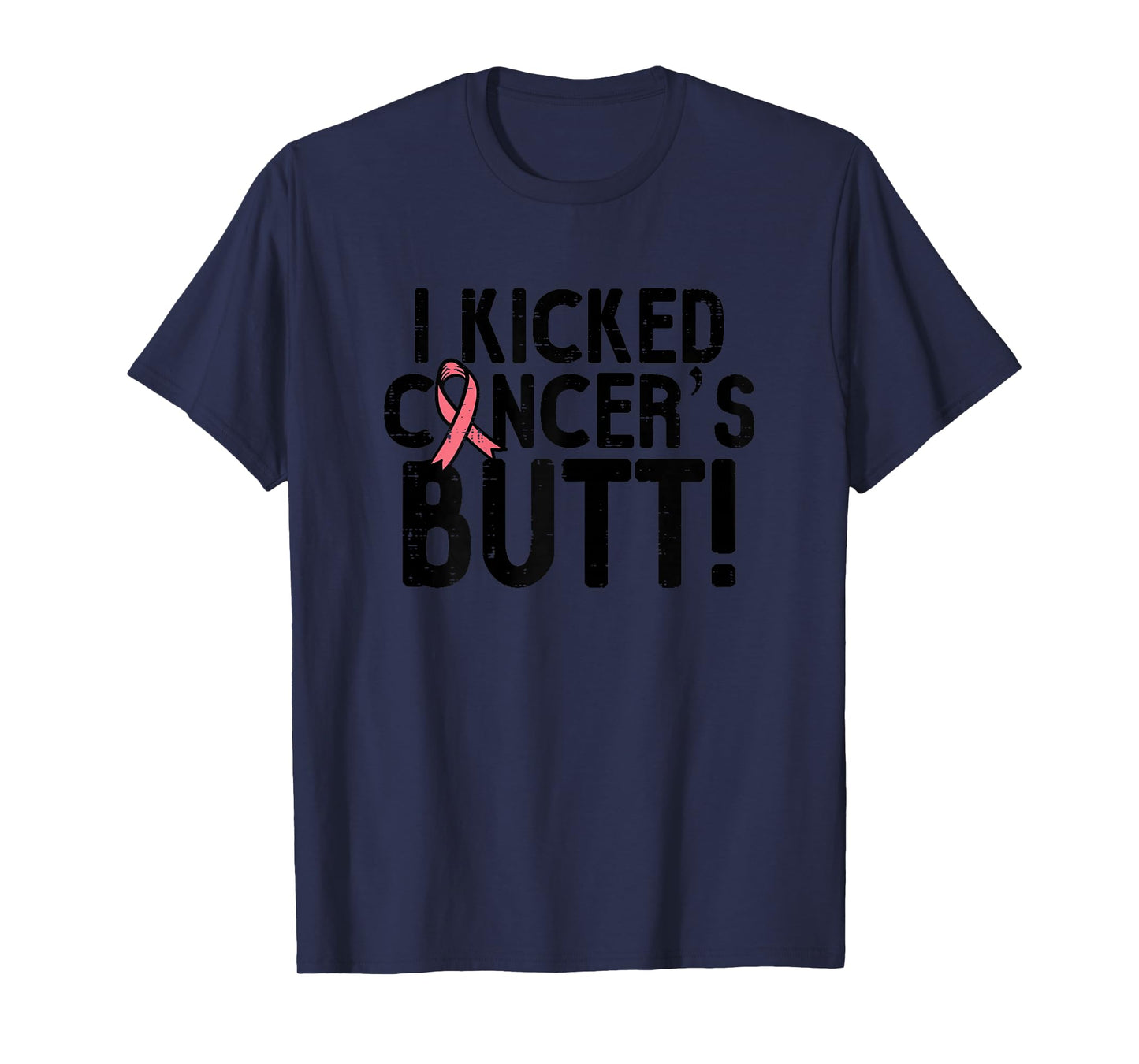I Kicked Breast Cancers Butt Pink Ribbon Survivor Women T-Shirt