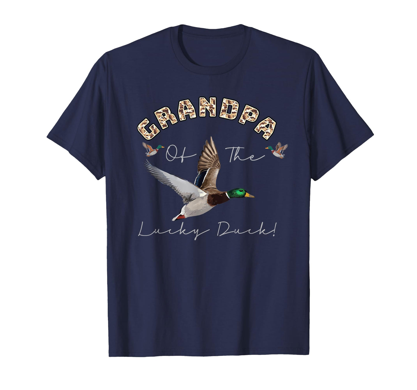 Grandpa of The Lucky Duck 1st Birthday Family Mallard Duck T-Shirt