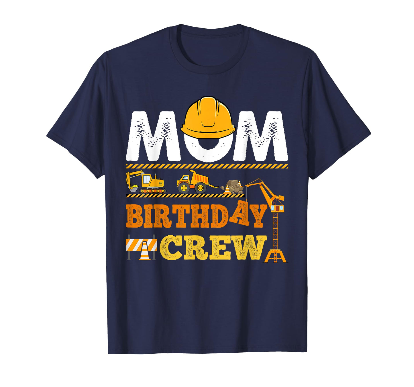 Dad Mom Birthday Crew Construction Excavator Kids Family T-Shirt