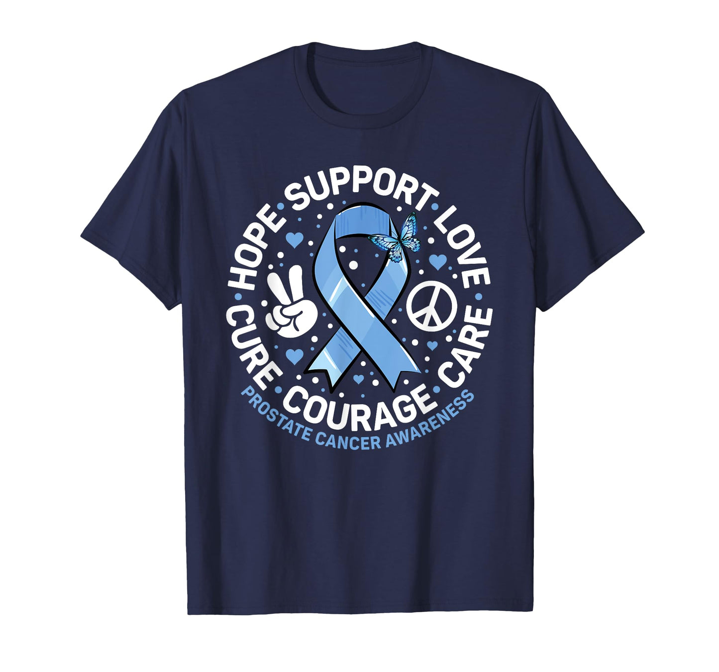 Prostate Cancer Awareness Support Squad Light Blue Ribbon T-Shirt