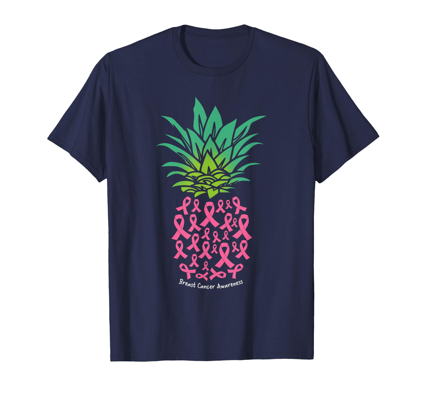 Pineapple Pink Ribbon Funny Breast Cancer Awareness T-Shirt