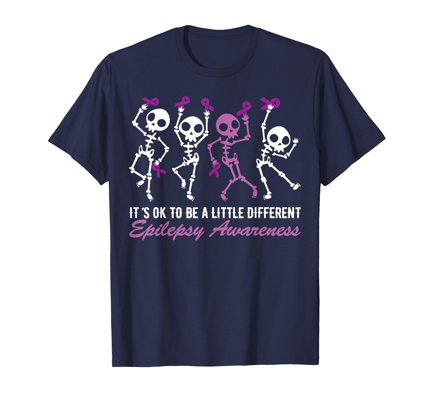 Epilepsy Awareness It's Ok To Be A Little Different Skeleton T-Shirt