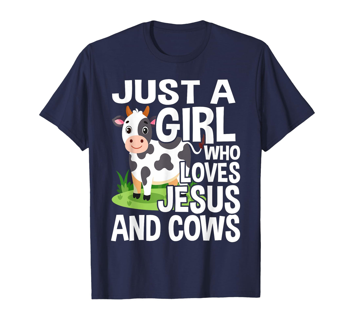 Cow Jesus Christian Just A Girl Who Loves Jesus and Cows T-Shirt