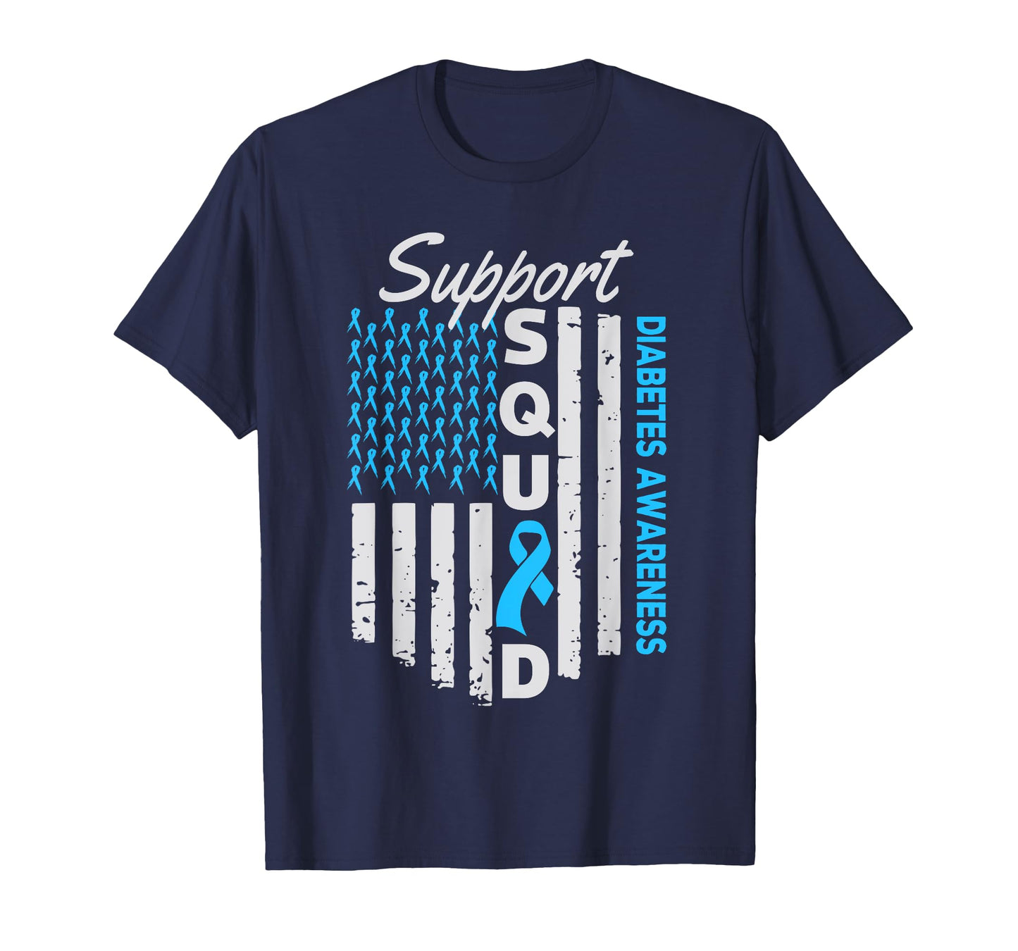 Support Squad USA Flag Type 2 Type 1 Diabetes Awareness T-Shirt for Women Kids Men