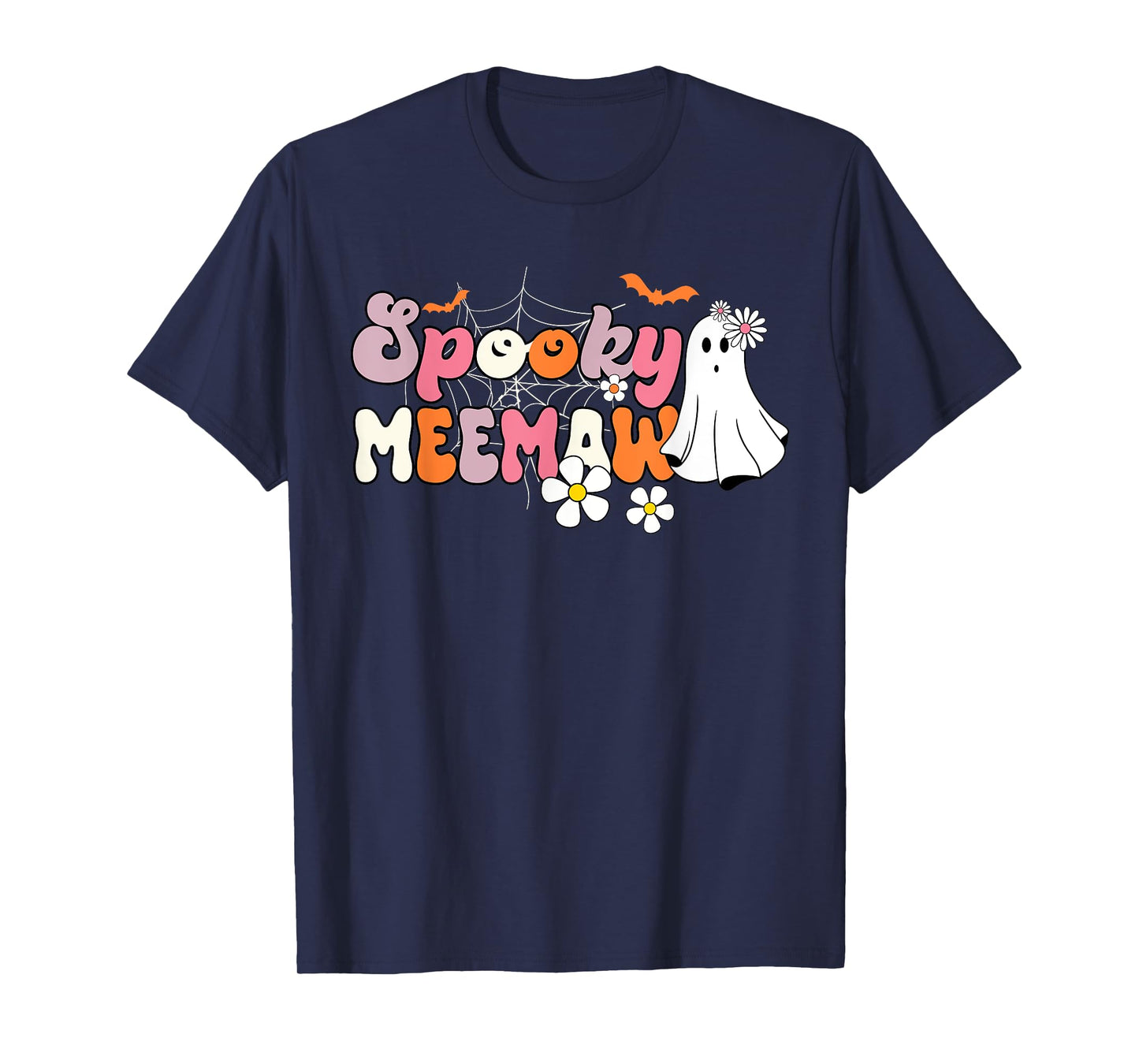 Groovy One Spooky Meemaw Mama Grandma Witch Mom Halloween T-Shirt