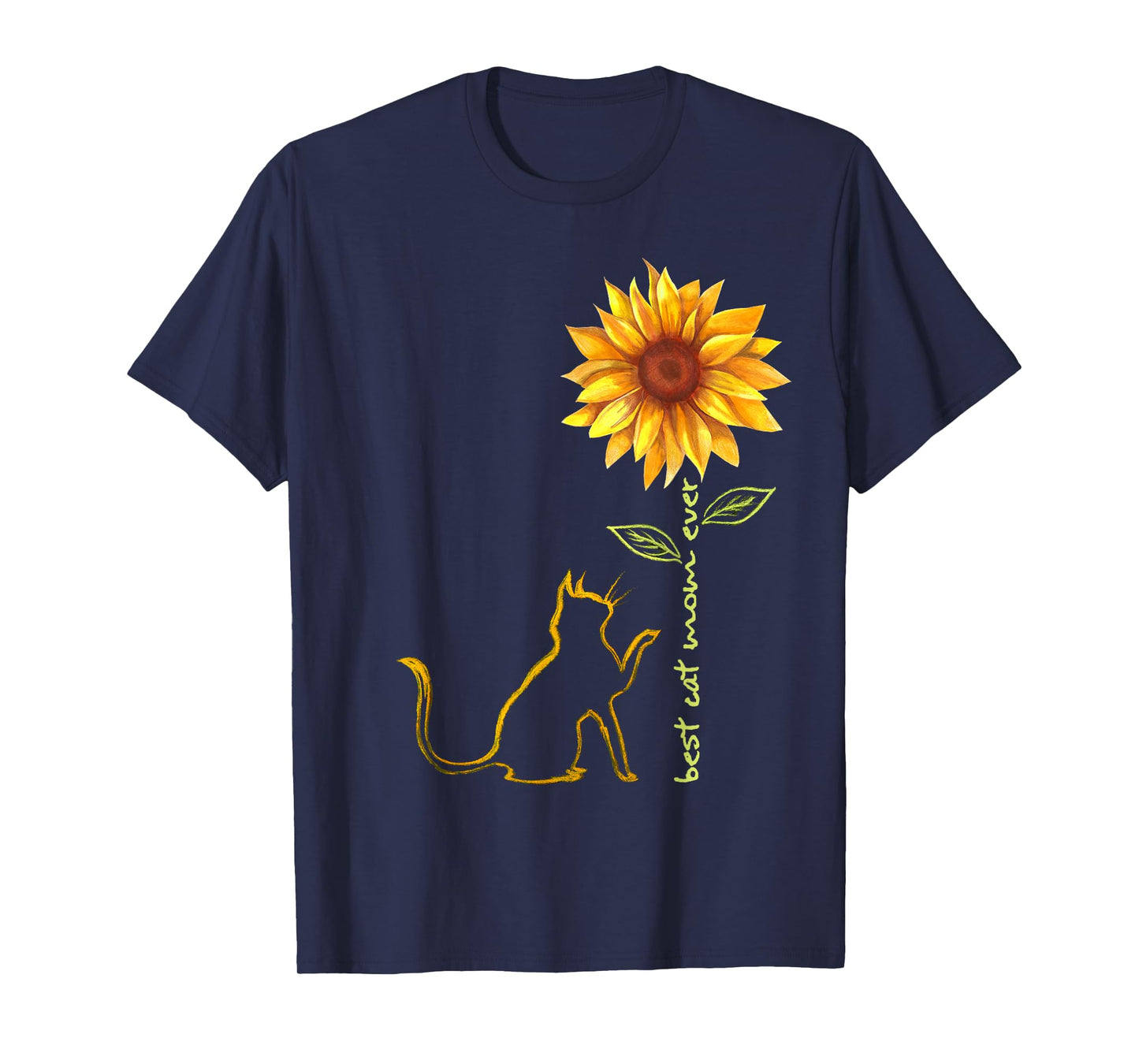 Best Cat Mom Ever Sunflower Cat Tree Men Women Girls Kids T-Shirt