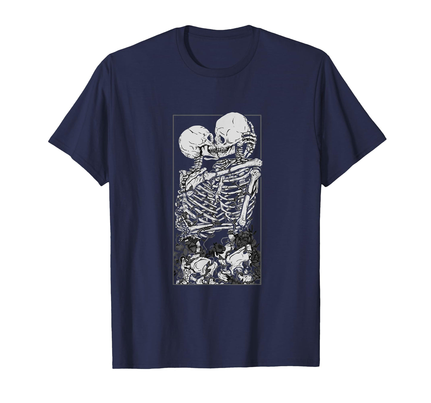 Tarot Card Kissing Skeleton Love Skull Bones Horror Goth T-Shirt