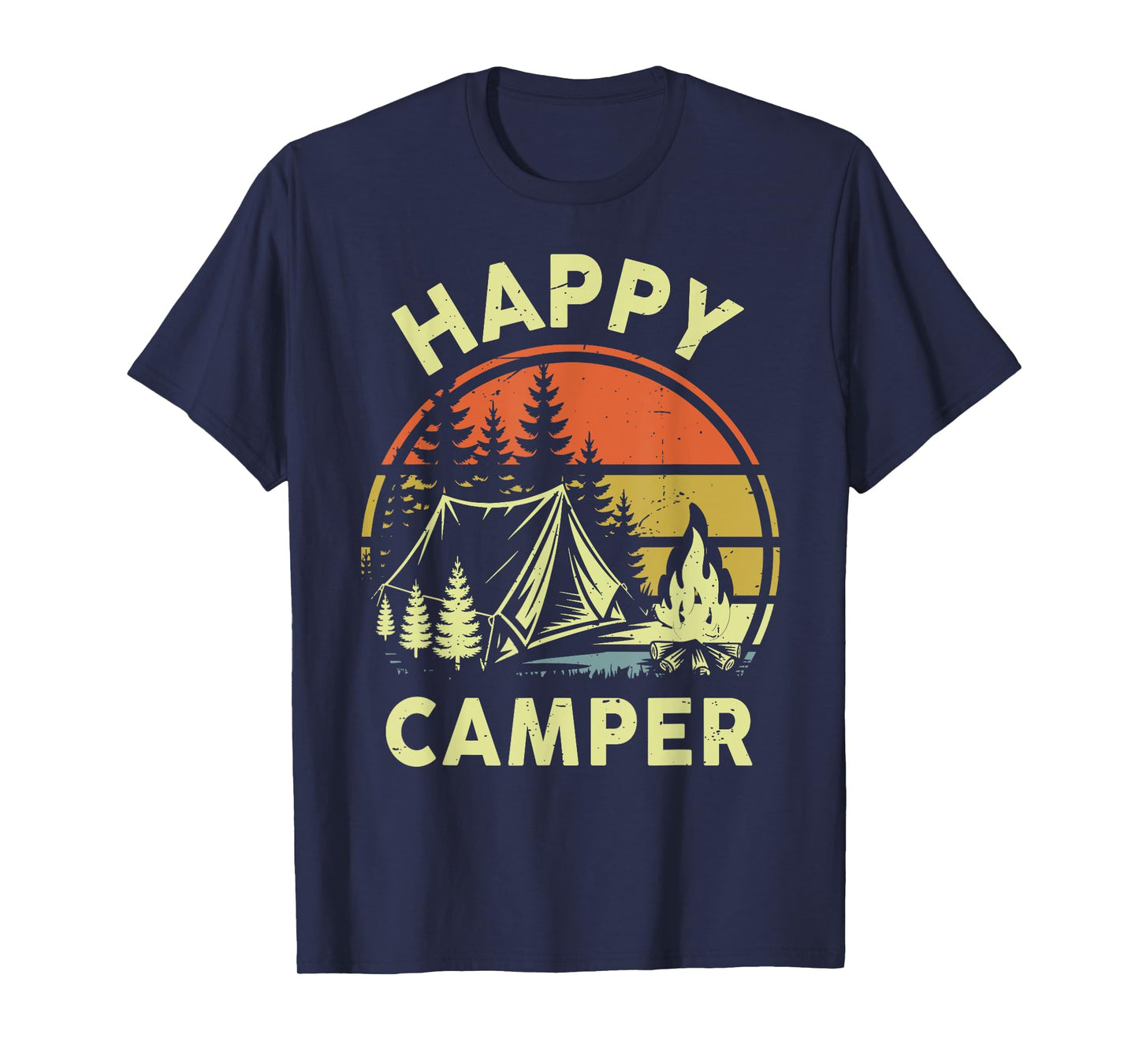 One Happy Camper Toddler Boy Funny Camping Campfire Puns T-Shirt