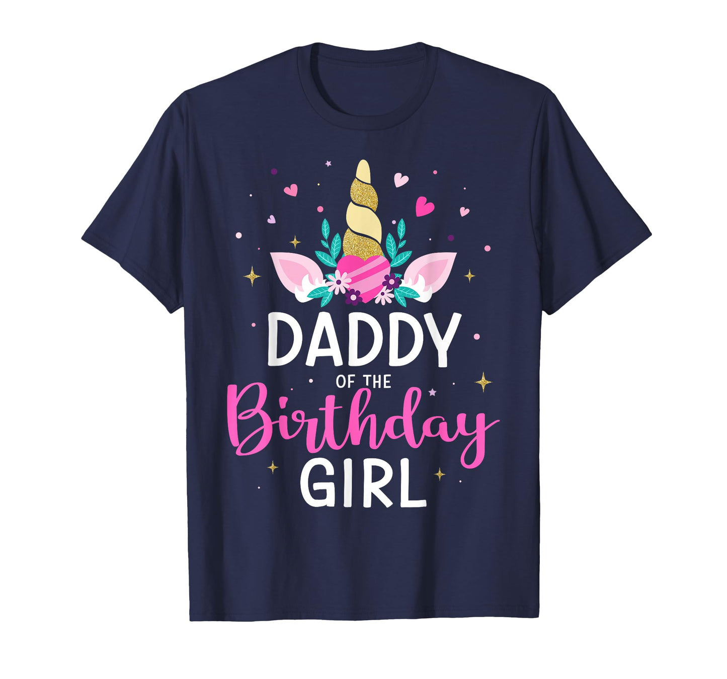 Daddy of the birthday girl matching family unicorn party T-Shirt