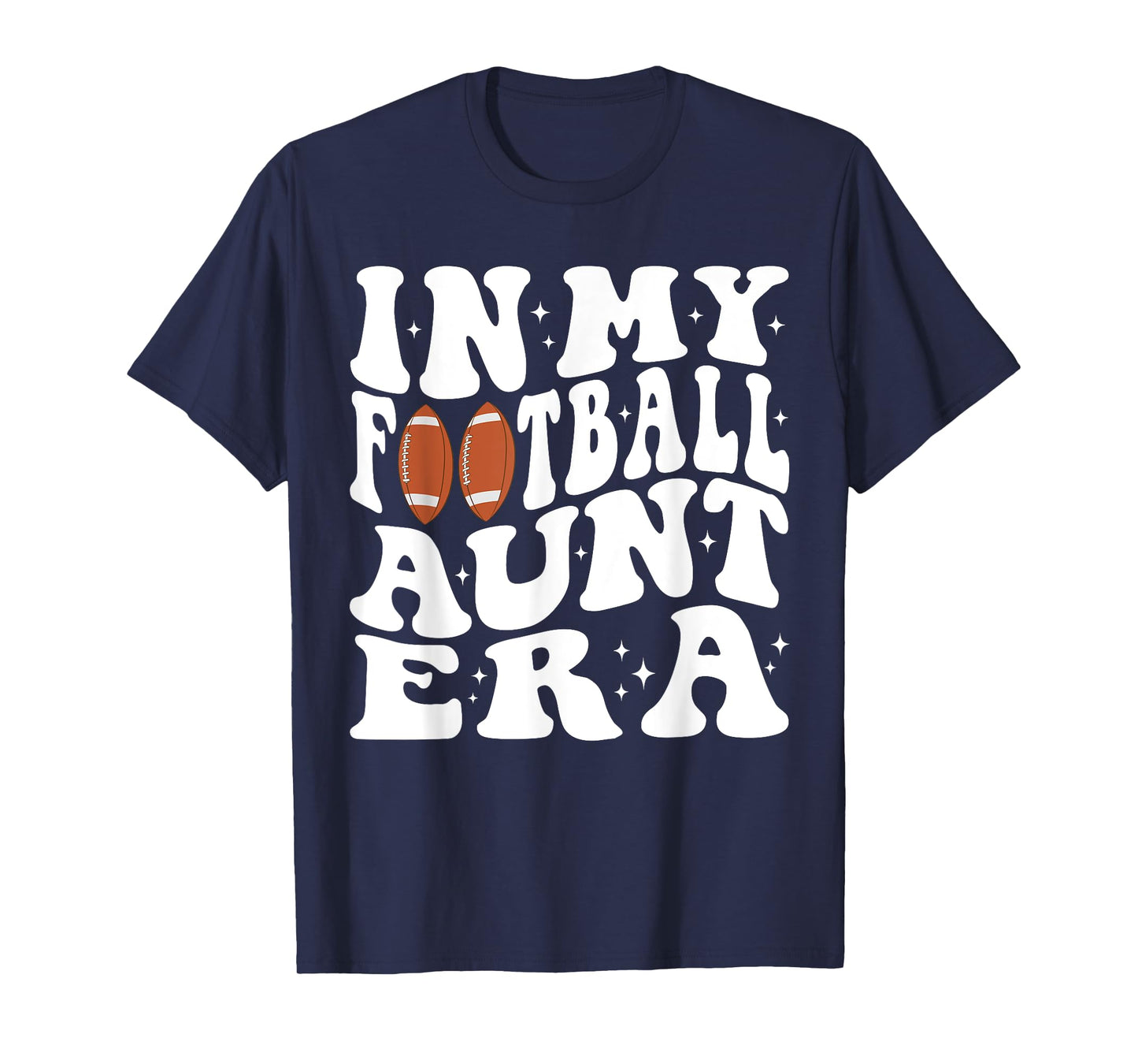 In My Football Aunt Era Groovy Football Auntie Christmas T-Shirt