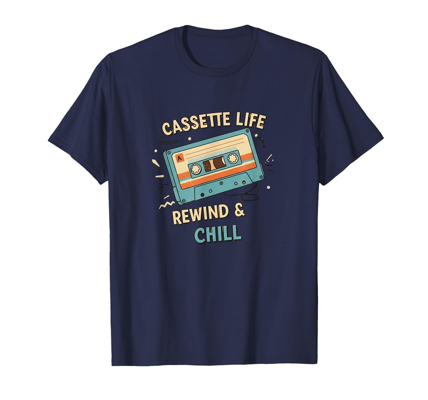 Cassette Life Rewind Chill Meme Funny Retro Vibes Humor T-Shirt