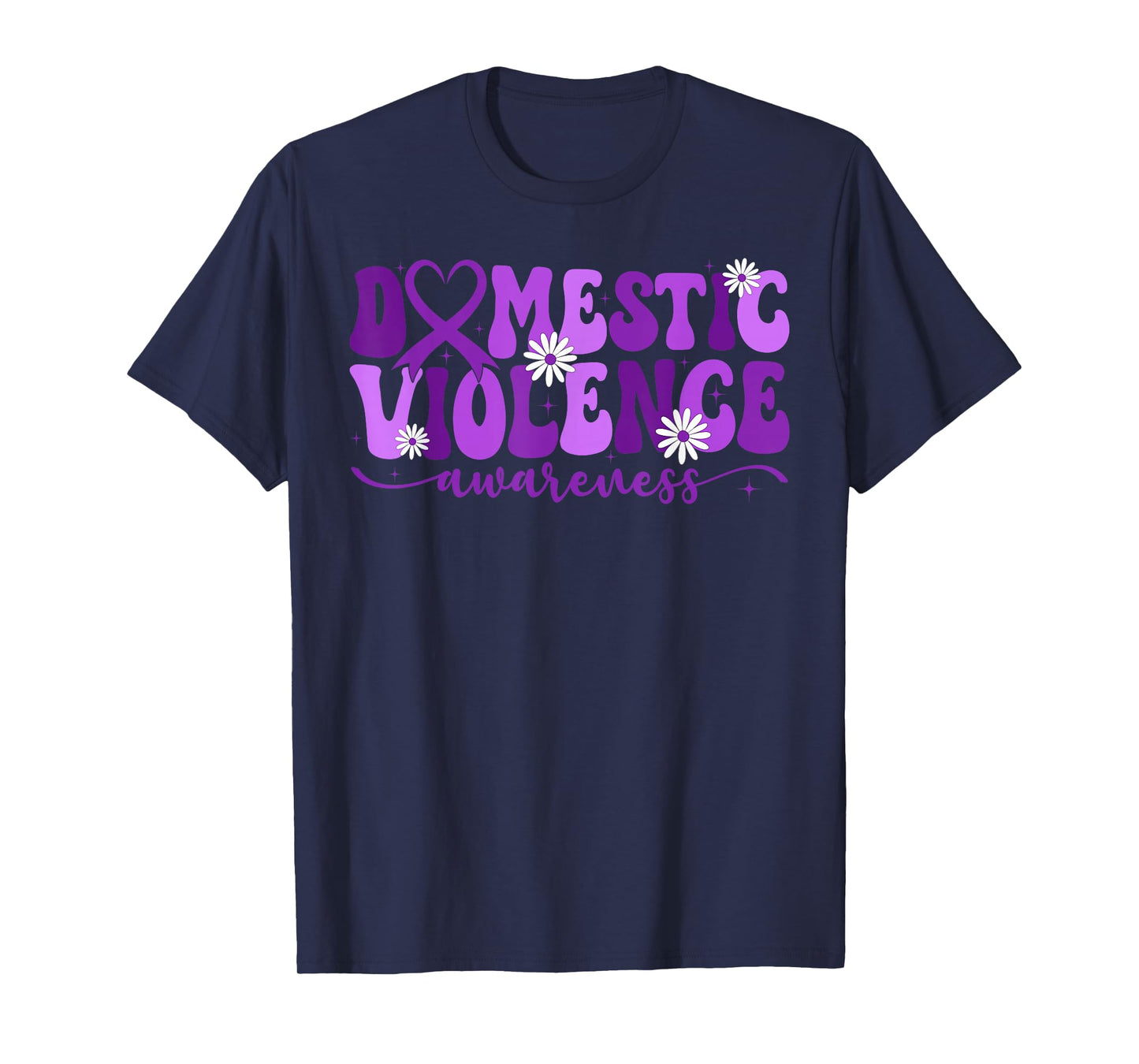 Groovy Domestic Violence Awareness Warriors Purple Ribbon T-Shirt