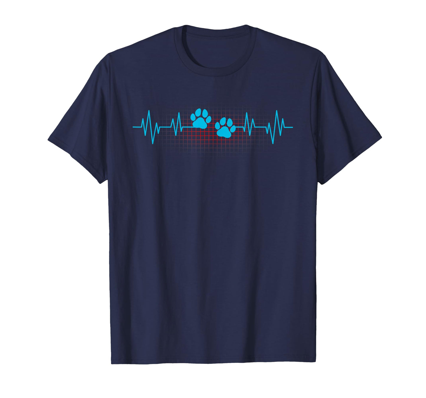 Paw Print Heartbeat Funny EKG Veterinary Veterinarian Gift T-Shirt