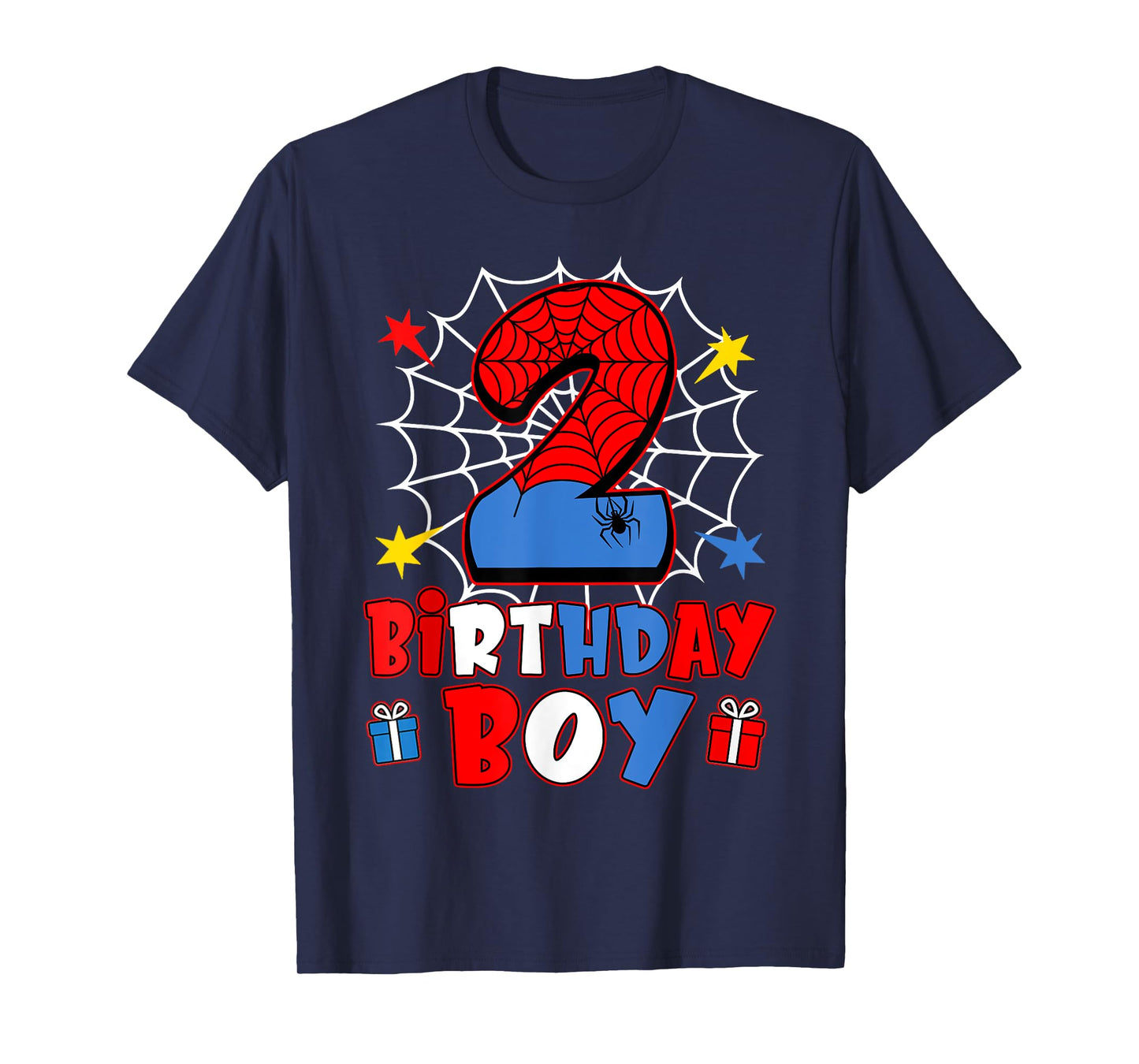 Kids Spider Web Two 2 Years Old It's My 2nd Birthday Boy T-Shirt