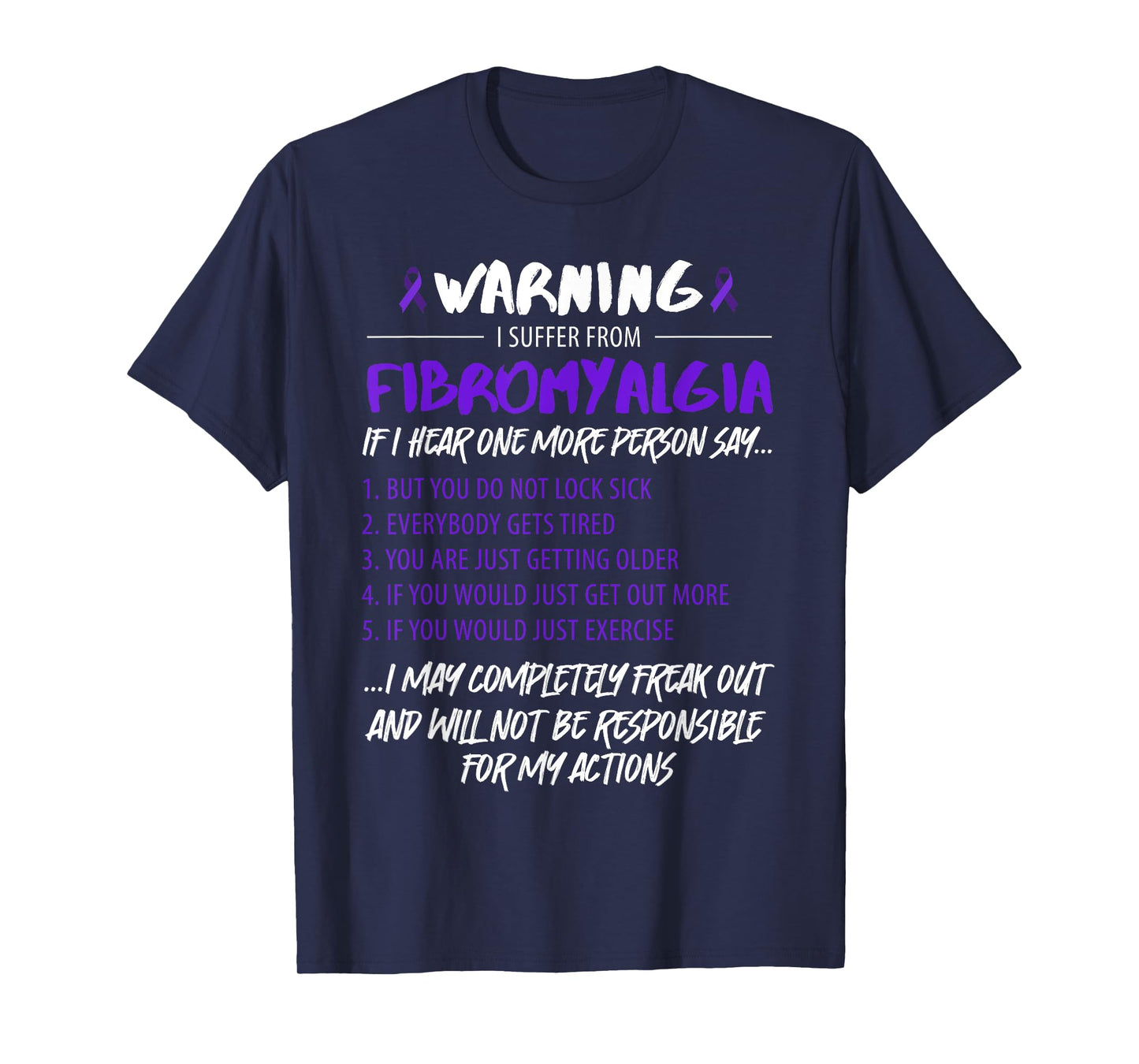 Warning I suffer from Fibromyalgia Fibro Saying T-Shirt
