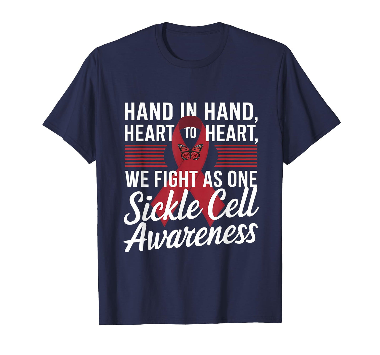Sickle Cell Awareness Burgundy Ribbon We FIght As One T-Shirt
