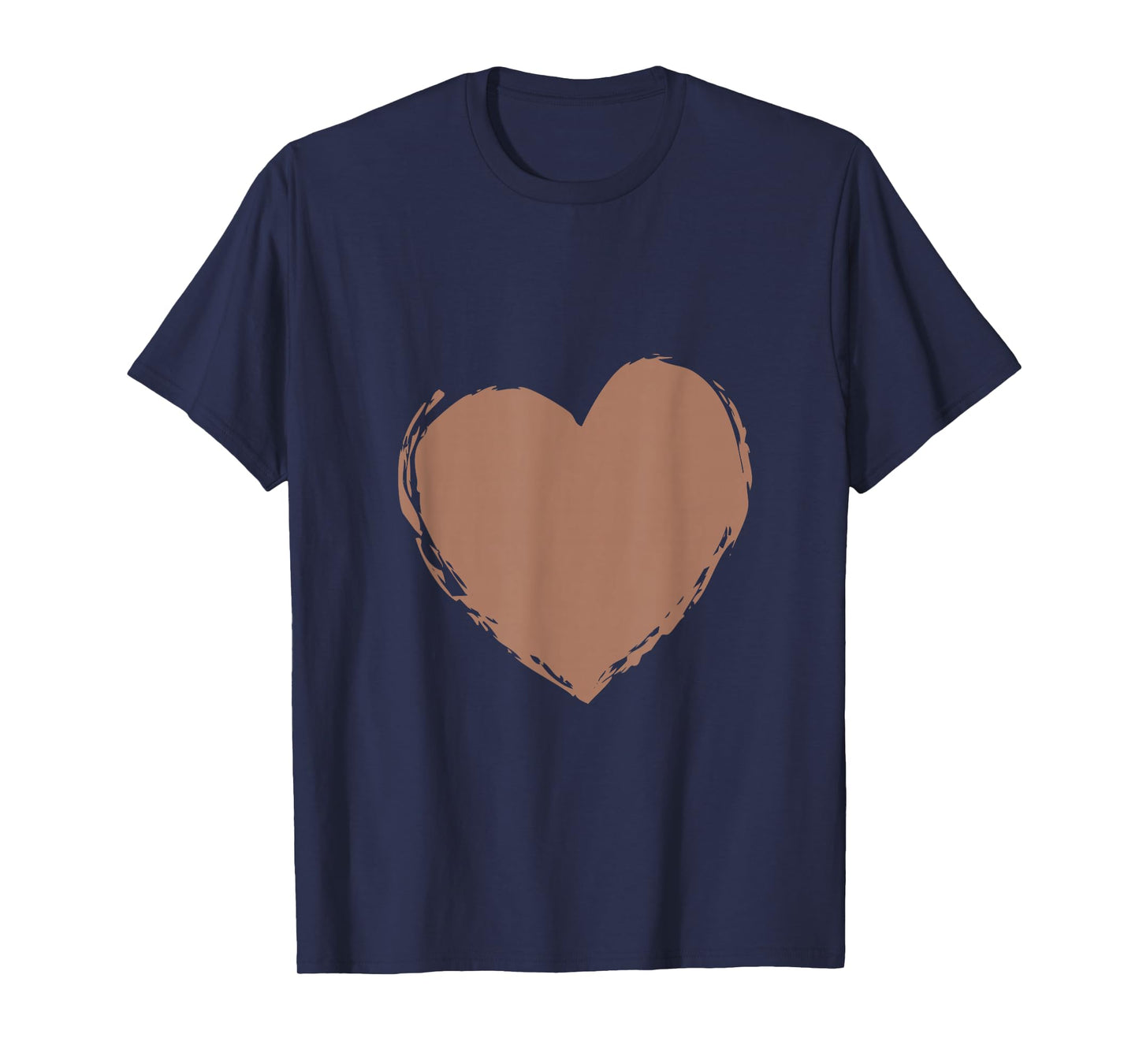Color of the Year 2025 Mocha Mousse Heart with white T-Shirt