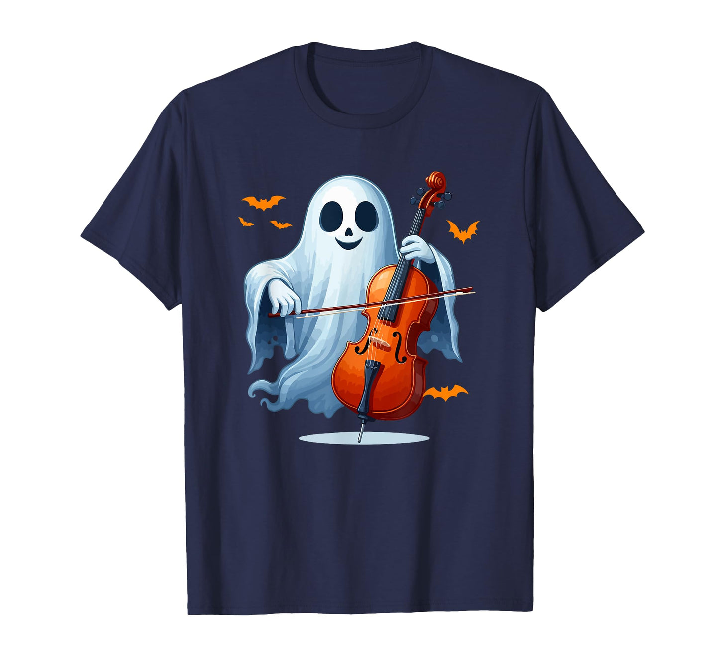 Boo Ghost Playing Cello Halloween Musical Instrument T-Shirt