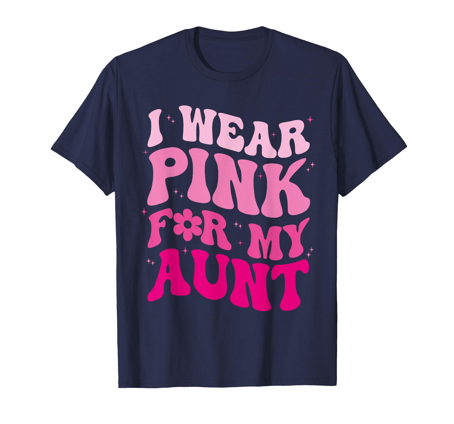 I Wear Pink for my Aunt Groovy Breast Cancer Women Kid Youth T-Shirt