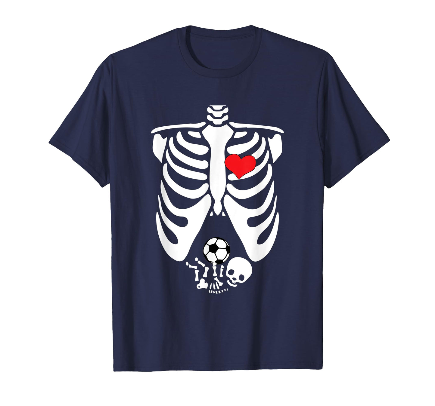Funny Skeleton Baby Pregnant Halloween Soccer T-Shirt