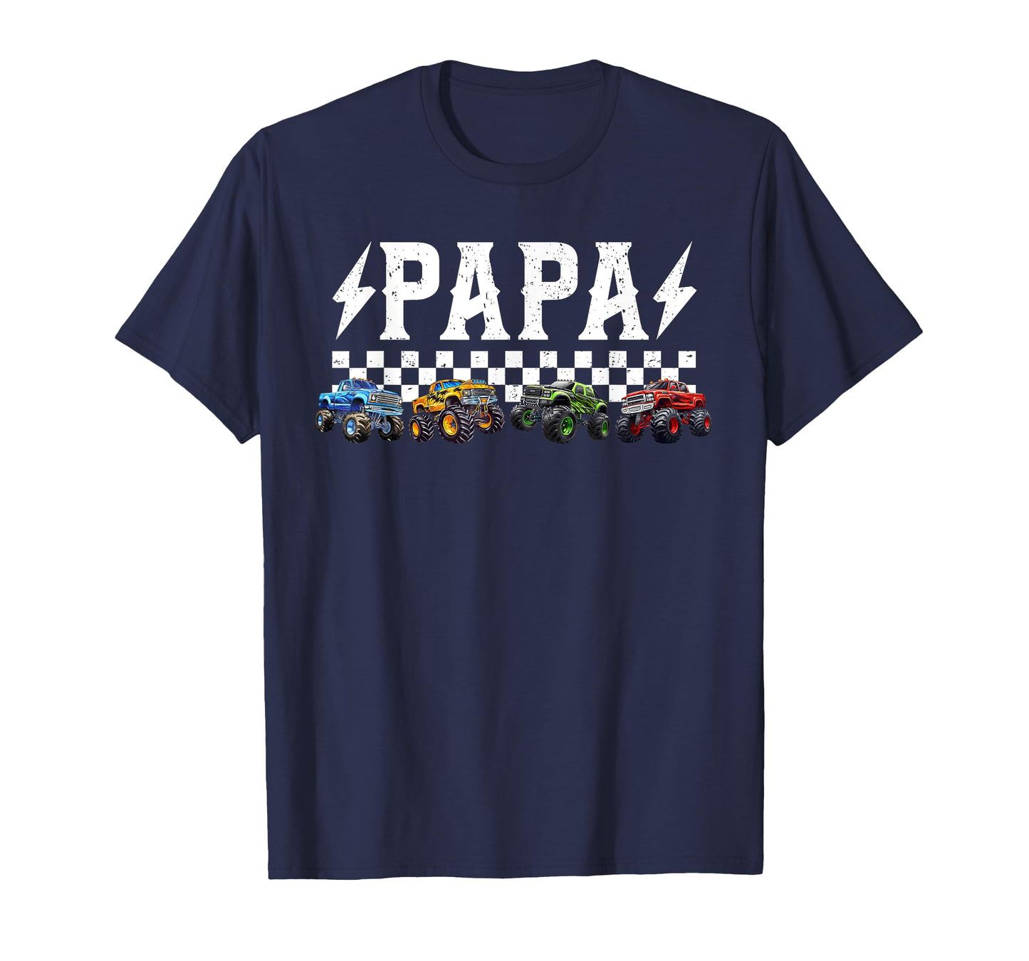 Papa Retro Monster Truck Family Crew Birthday Matching T-Shirt