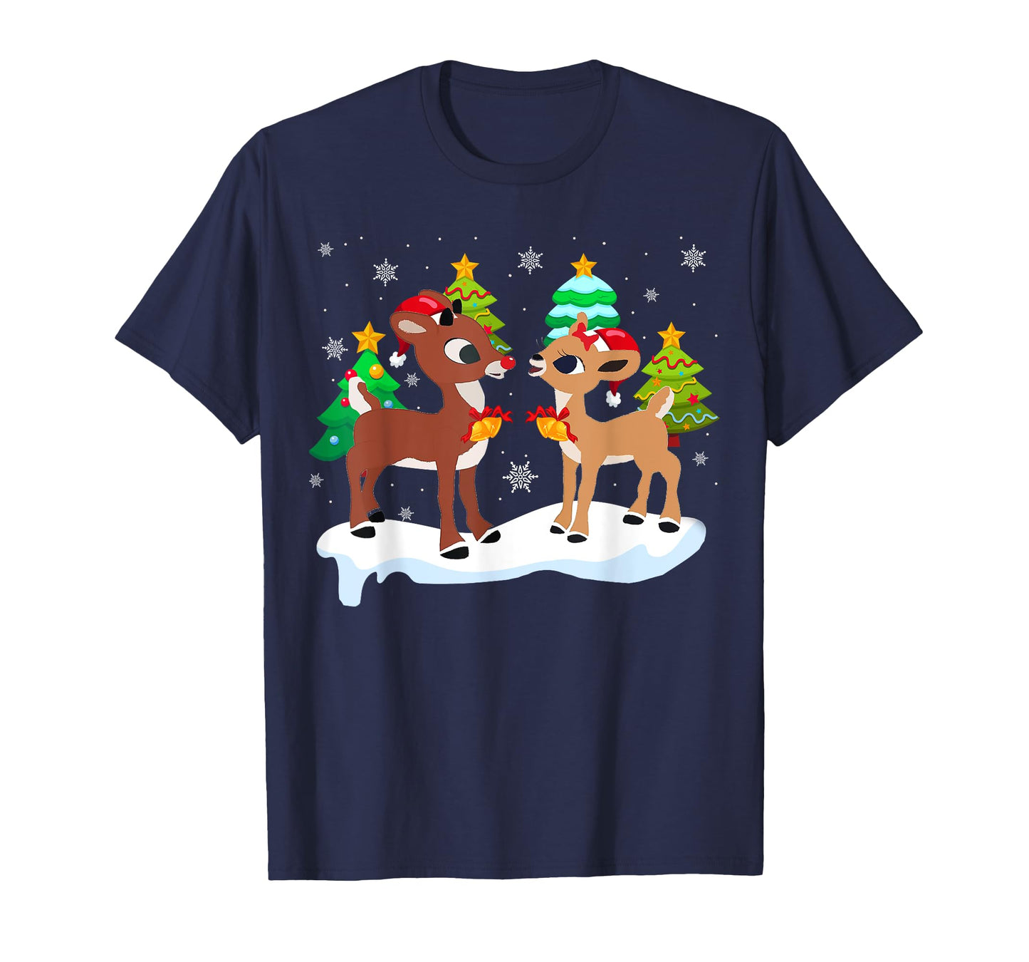Red Nose Reindeer and Clarice Christmas Tree Kids Girls T-Shirt