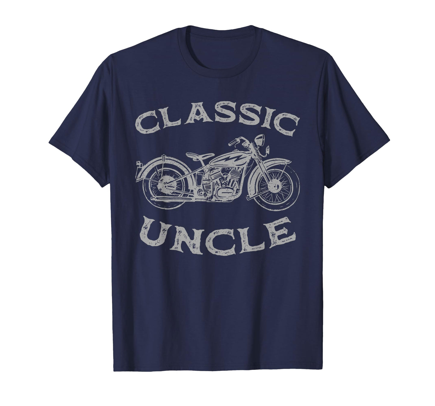 Vintage Classic Uncle Funny Motorcycle Graphic Men's Biker T-Shirt