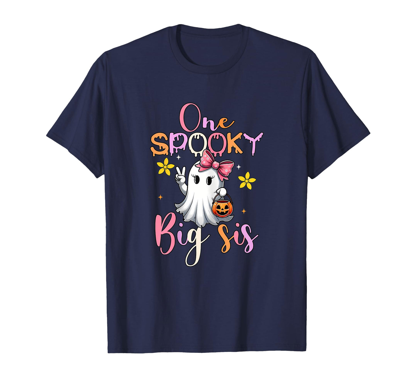 One Spooky Big Sister Spooky Halloween Matching Family T-Shirt