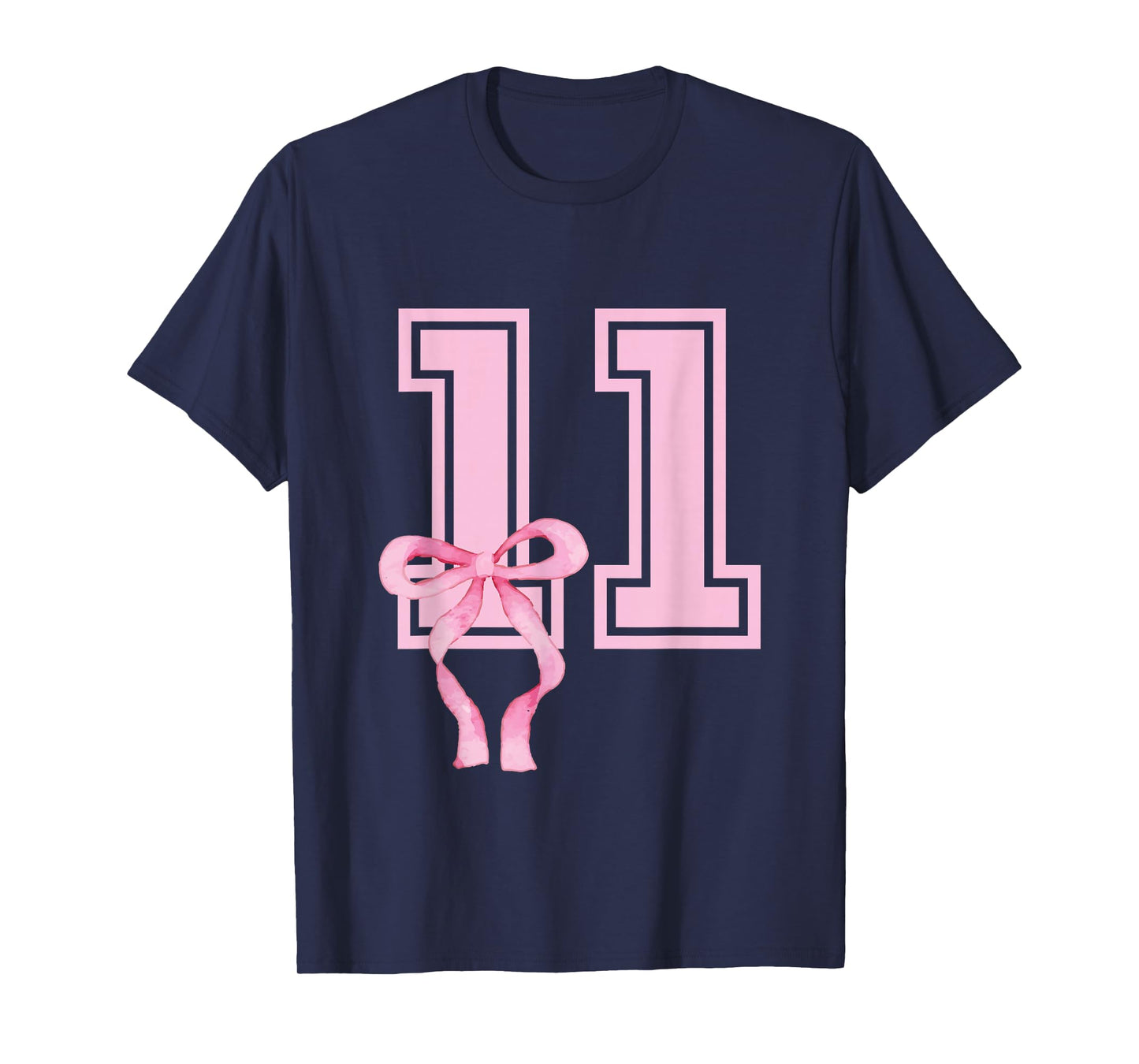 11 Year Old Birthday Girl Coquette Pink Bow Aesthetic T-Shirt