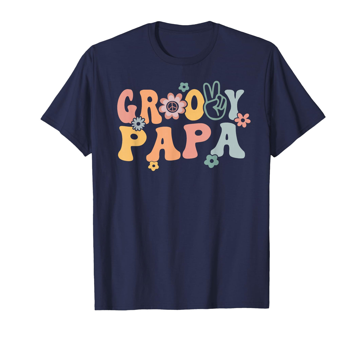 Groovy Papa Retro Dad Matching Family 1st Birthday Party T-Shirt