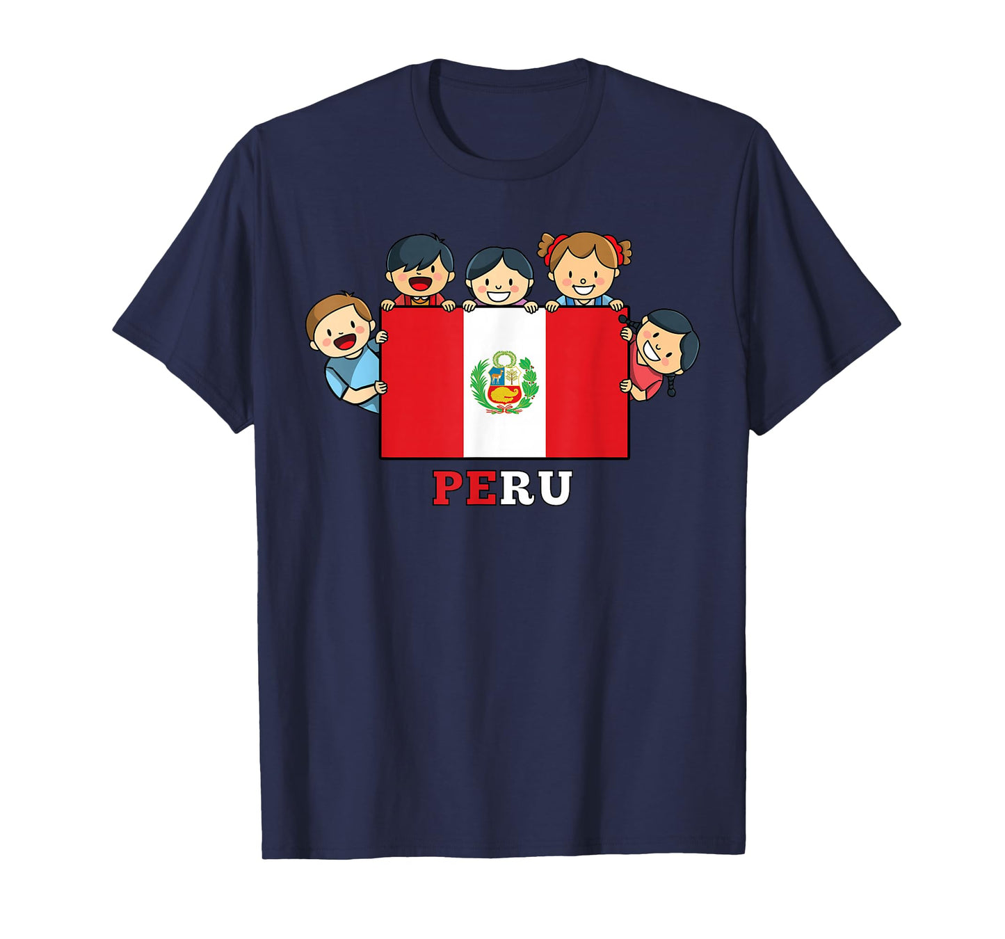 Kids Peru Flag Hispanic Heritage Month Peruvian T-Shirt