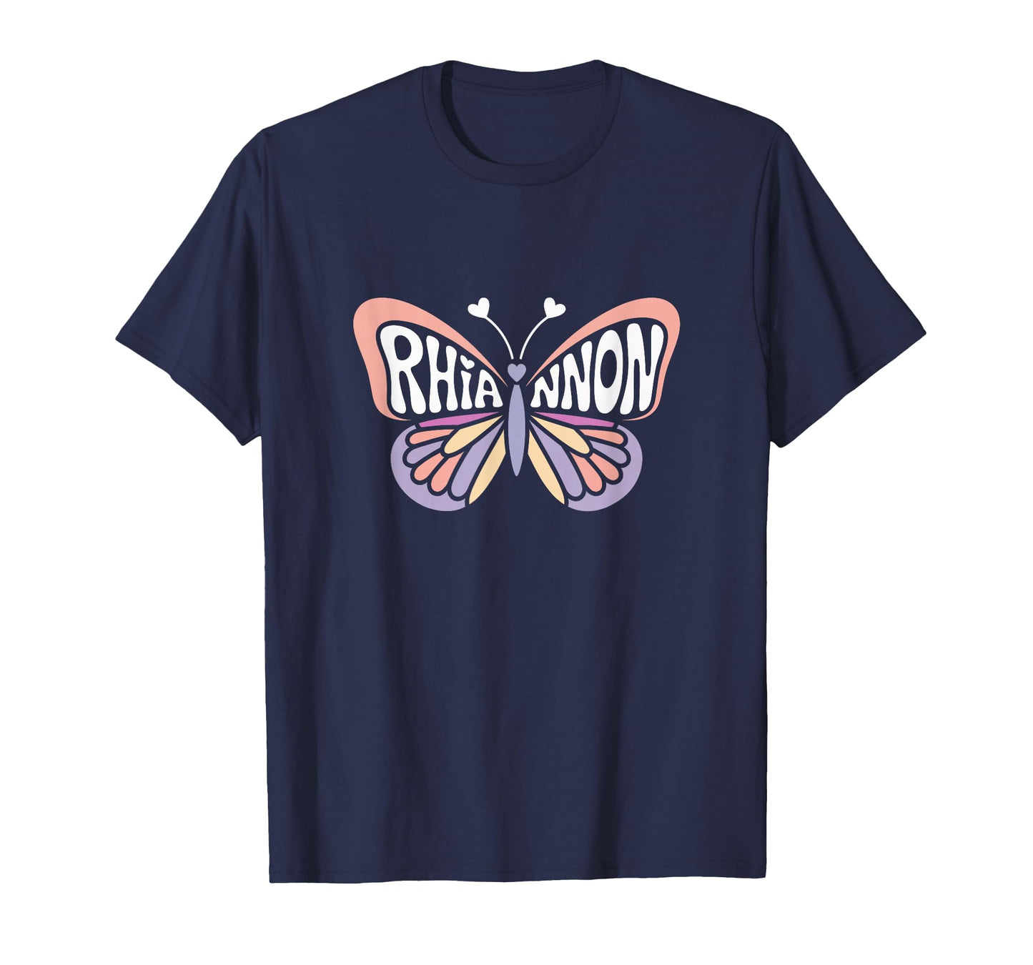 Rhiannon Butterfly - Personalized Cute Name Word Art T-Shirt