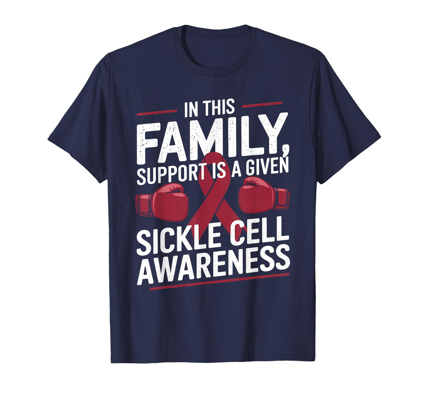 Sickle Cell Awareness Anemia Family Suport Burgundy Ribbon T-Shirt