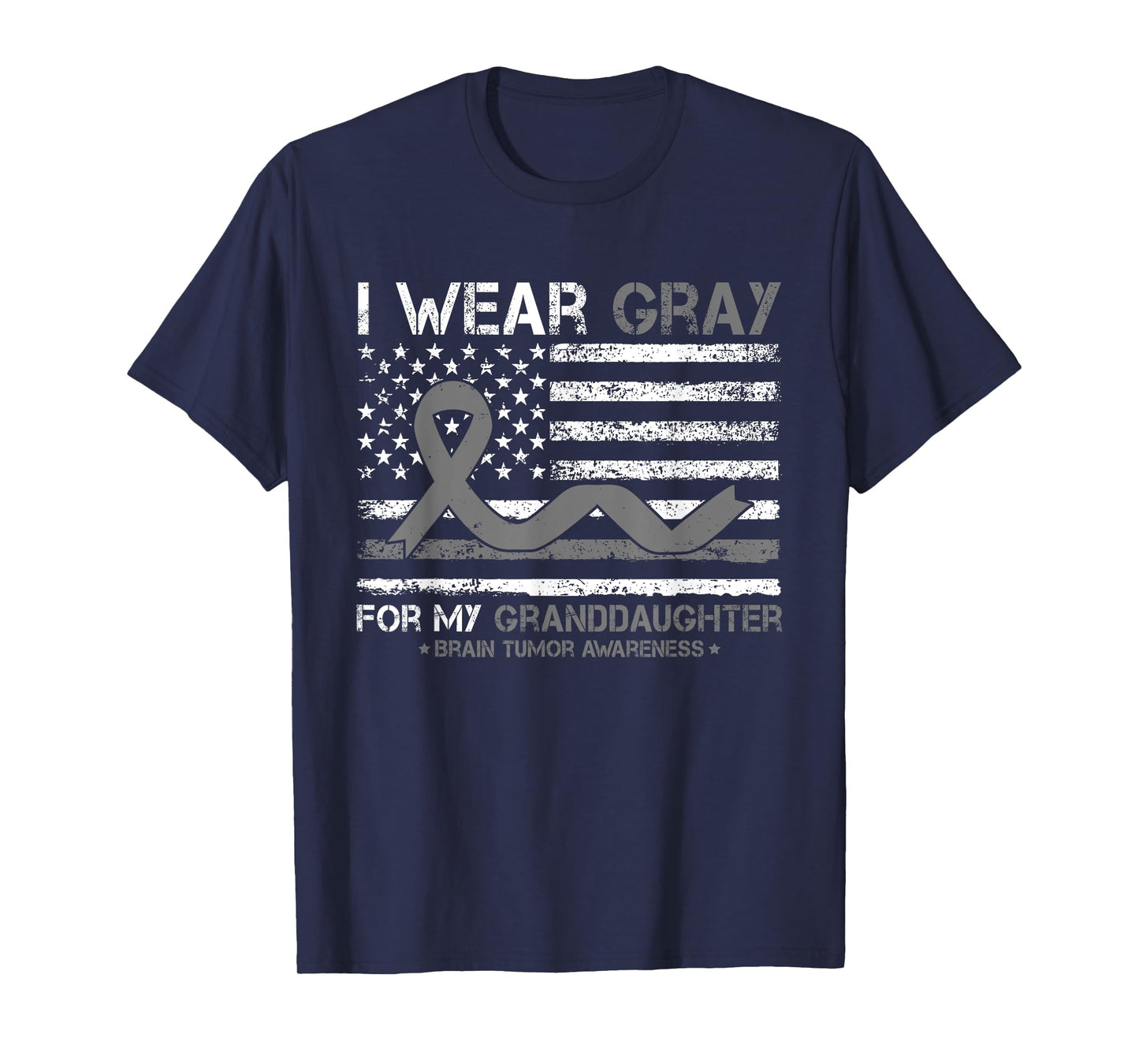 I Wear Gray For My Granddaughter Brain Tumor Awareness T-Shirt