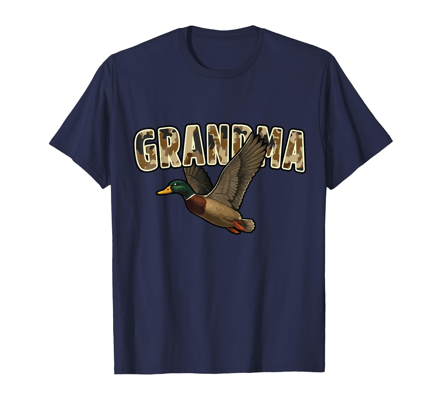 Camouflage Vintage Mallard Duck Retro Camo Hunting Grandma T-Shirt