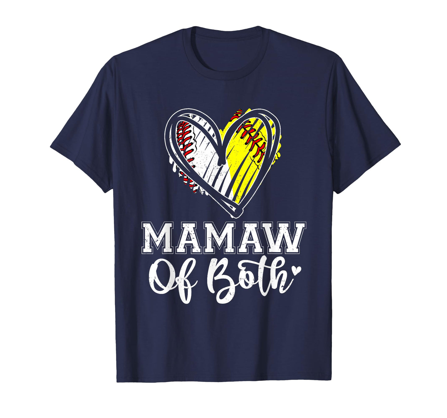 Mamaw Of Both Baseball Softball Mamaw Mothers Day T-Shirt