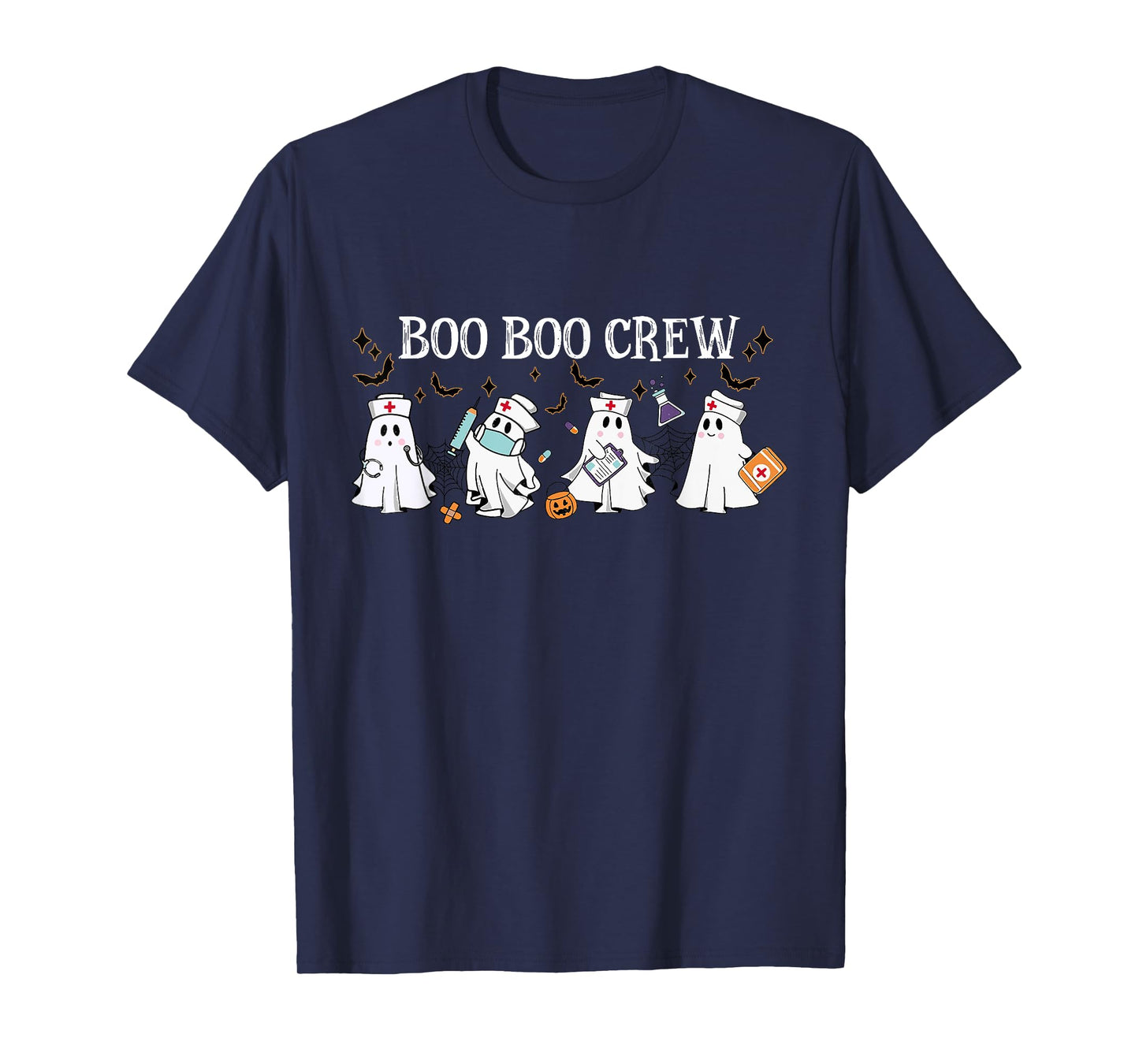 Boo Boo Crew Ghost Nurse Funny Nurse Cute Ghost Halloween T-Shirt