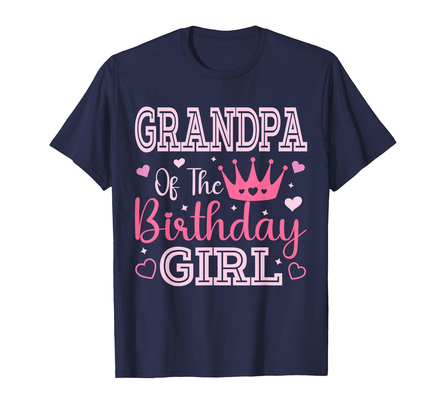 Grandpa of the Birthday Girl Cute Pink Matching Family Party T-Shirt