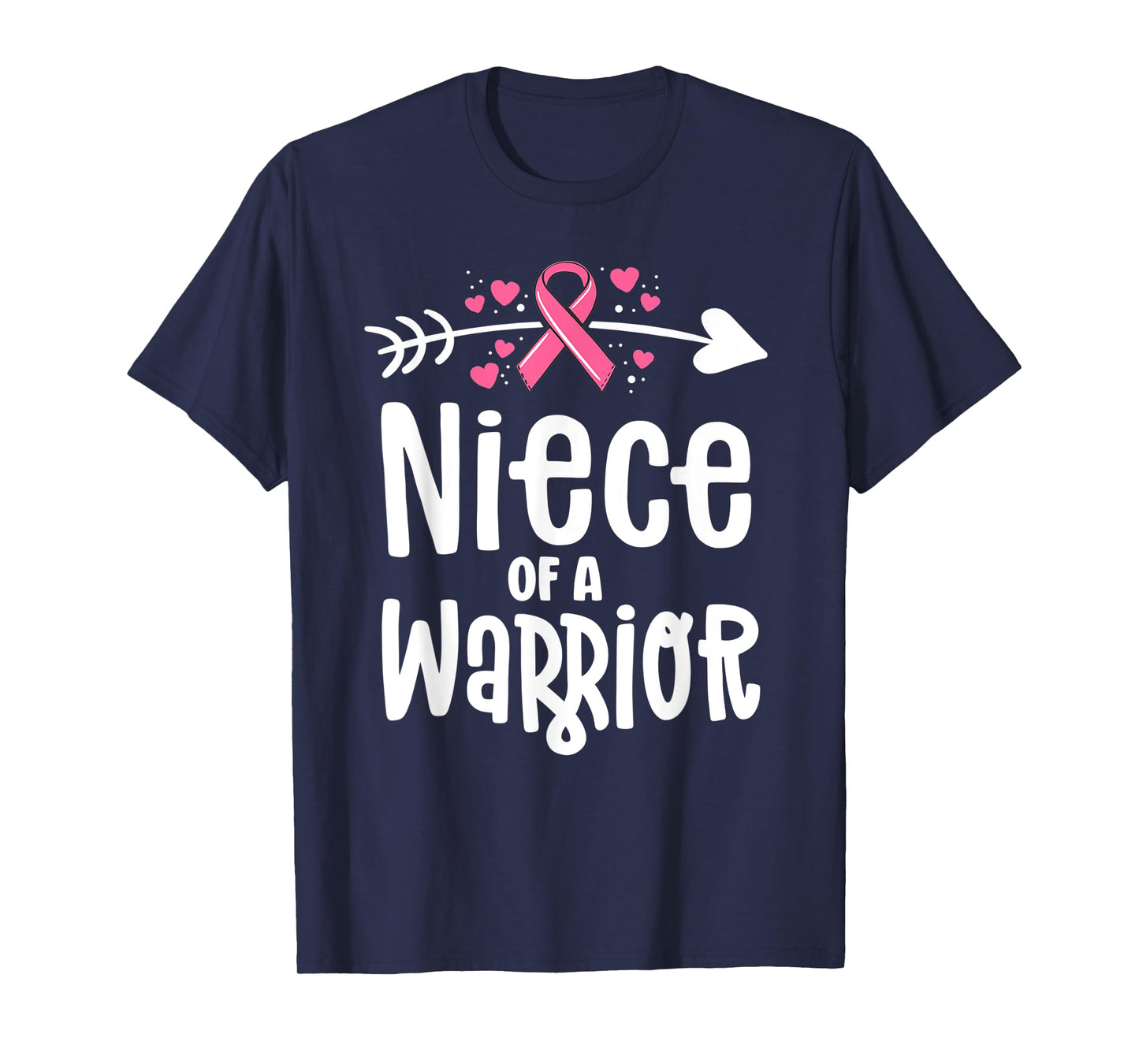 Niece Of A Warrior Family Breast Cancer Shirts Pink Ribbon T-Shirt