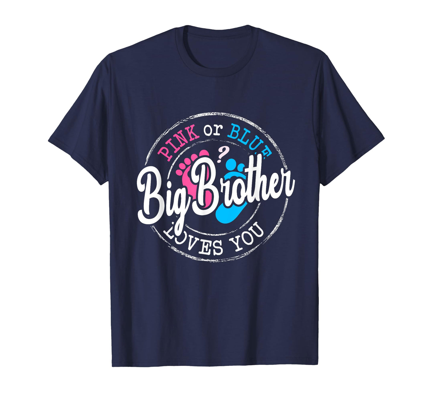 Pink or Blue Big Brother Loves You Gender Reveal Family T-Shirt