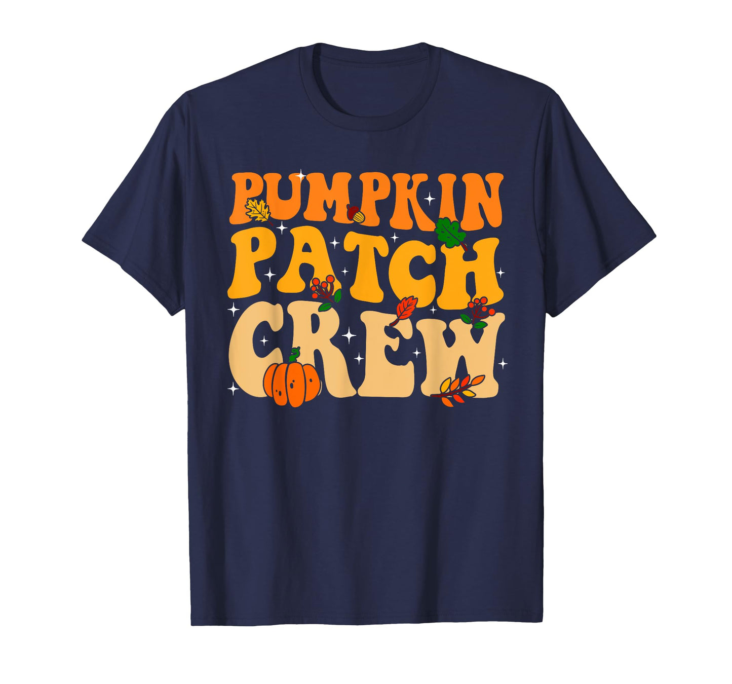 Retro Groovy Pumpkin Patch Crew Thanksgiving Fall Autumn T-Shirt