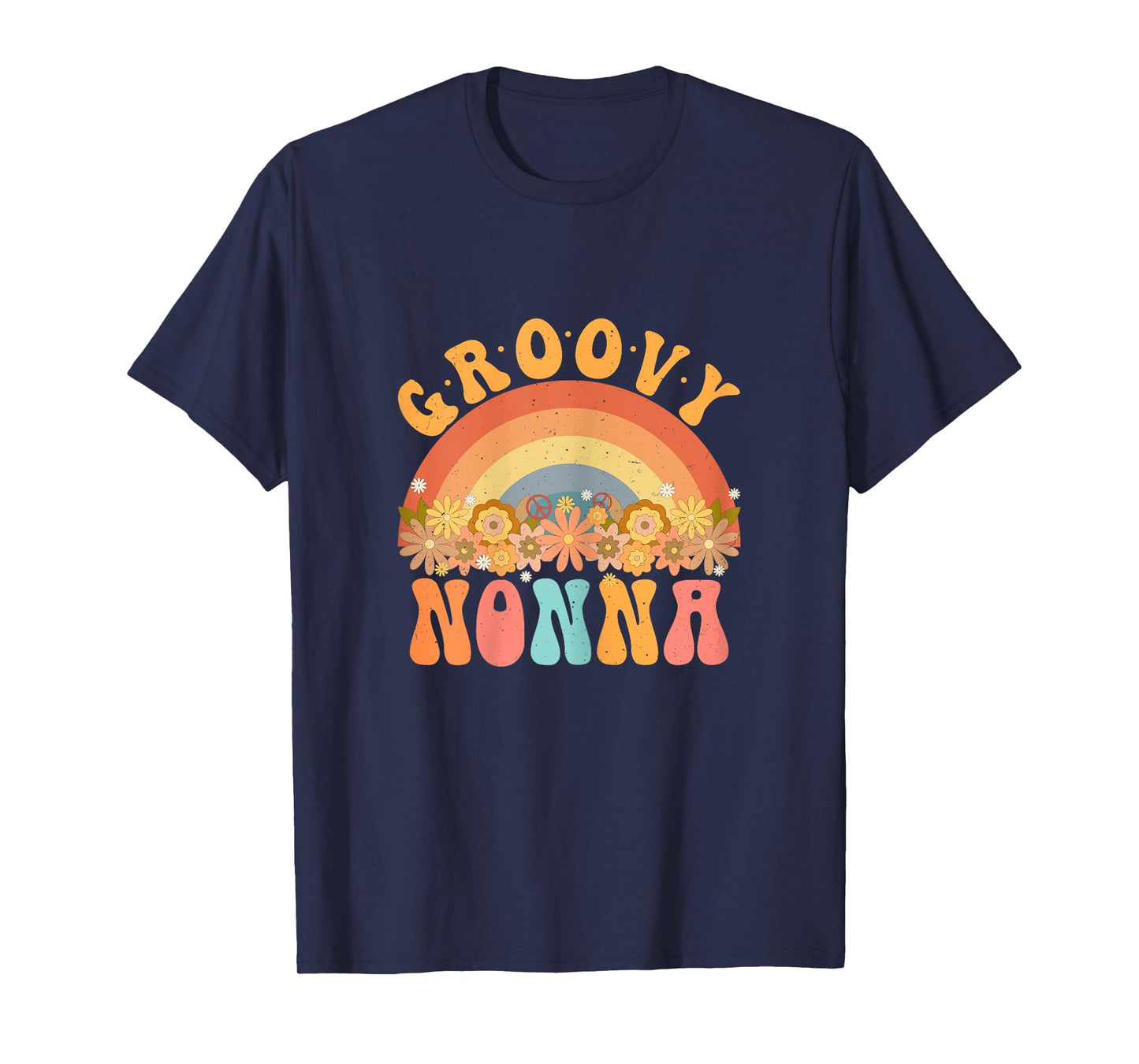 Groovy Nonna Rainbow Daisy Flower Gifts For Mother's Day T-Shirt