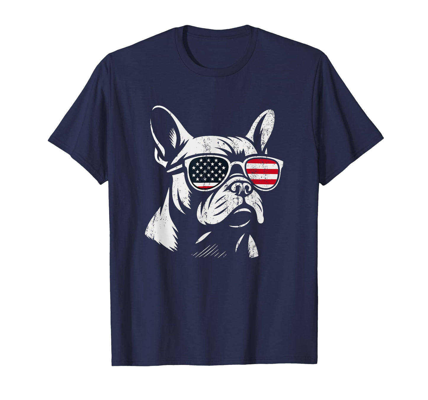 Retro French Bulldog Patriotic 4th of July American US Flag Men Women Girls Kids T-Shirt