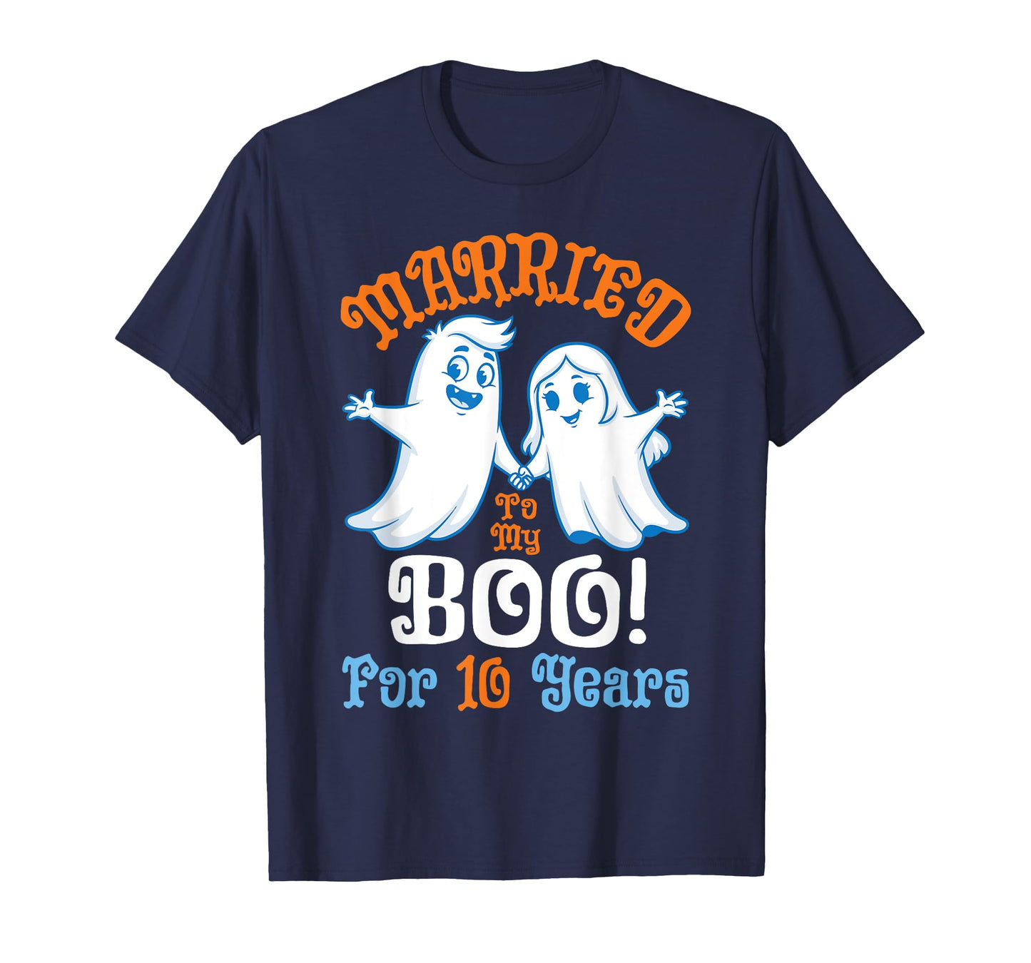 Married to My Boo for 10 Years Halloween Anniversary Couple T-Shirt