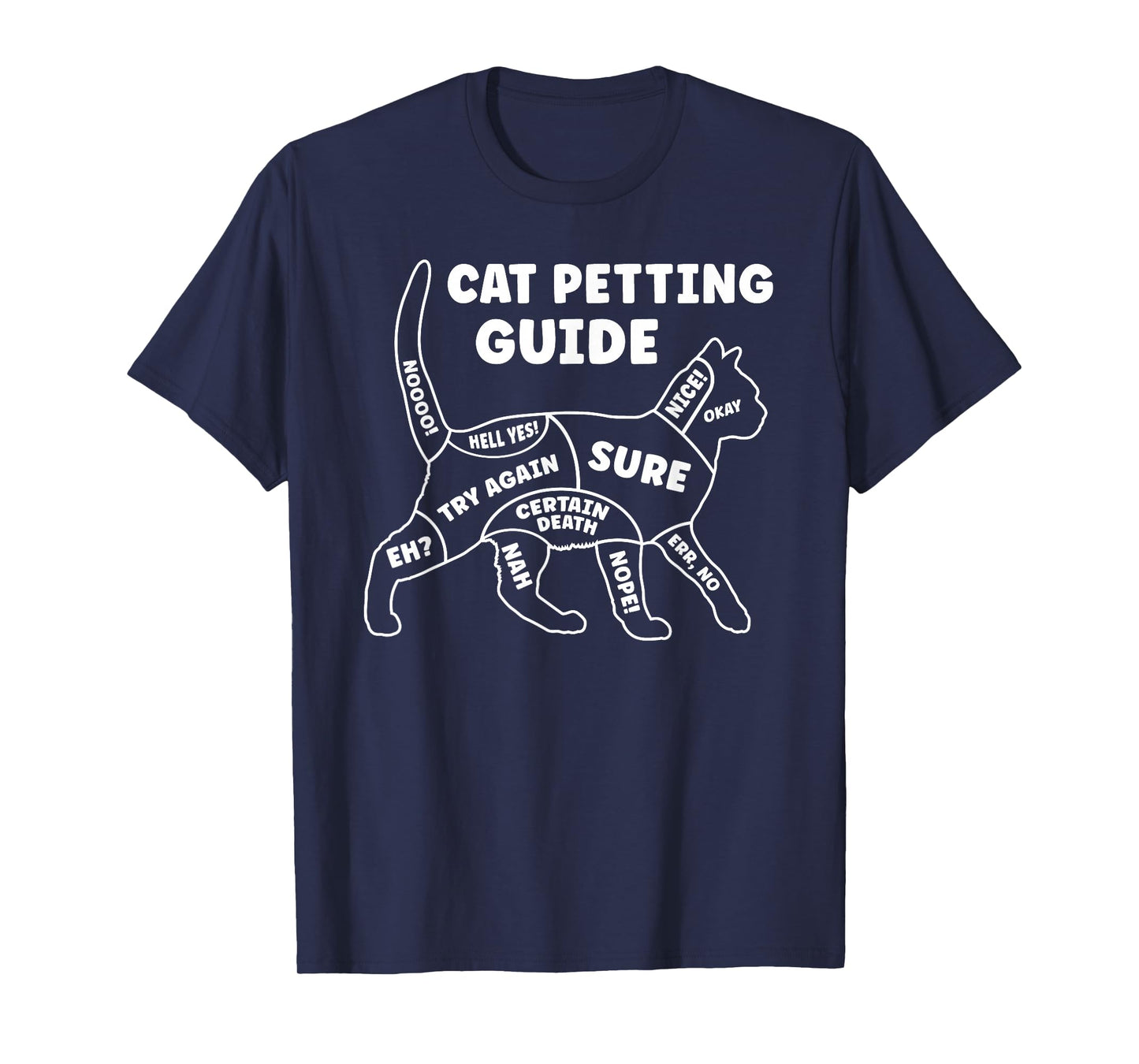 Funny Cat Petting Guide for Pet Owners and Kitty Lovers T-Shirt for Men Women