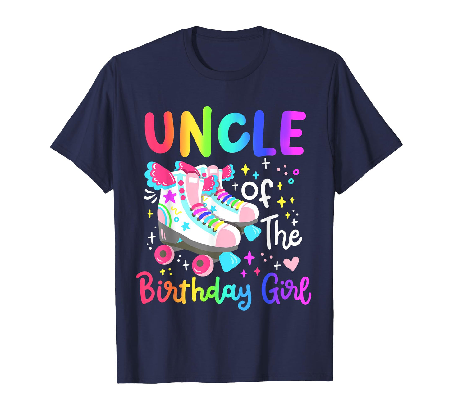 Uncle of the Birthday Girl Skater Roller Skate Family Party T-Shirt